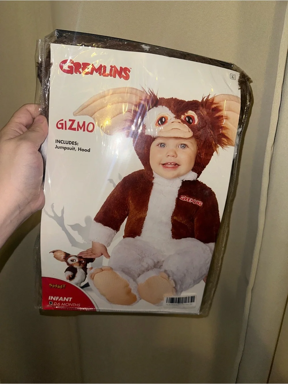 Spirit Halloween Gremlins Baby Gizmo Costume infant size 0-6 months